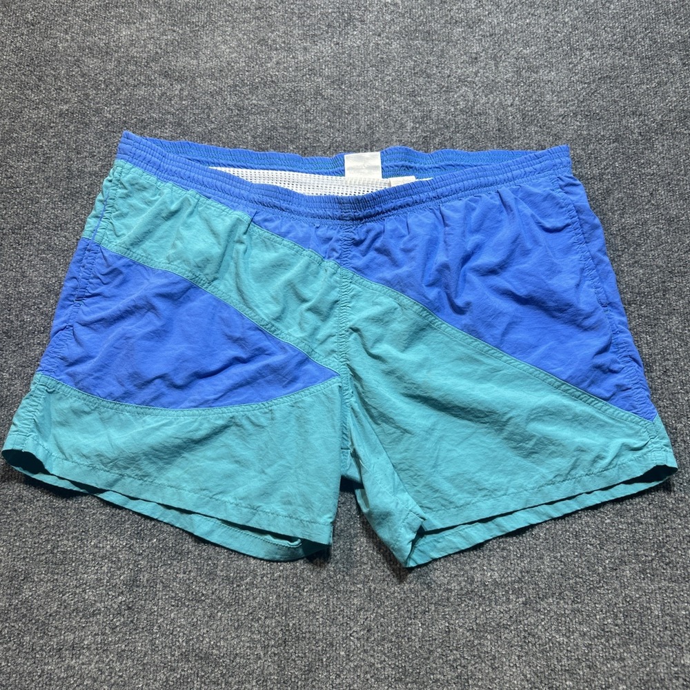 Vintage Jantzen Colorblock Swim Trunks  Made in USA Men's Extra Large 90's Retro